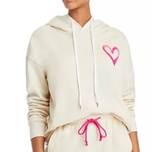 KERRI ROSENTHAL BOYFRIEND HOODIE WITH SKETCH HEART MEDIUM